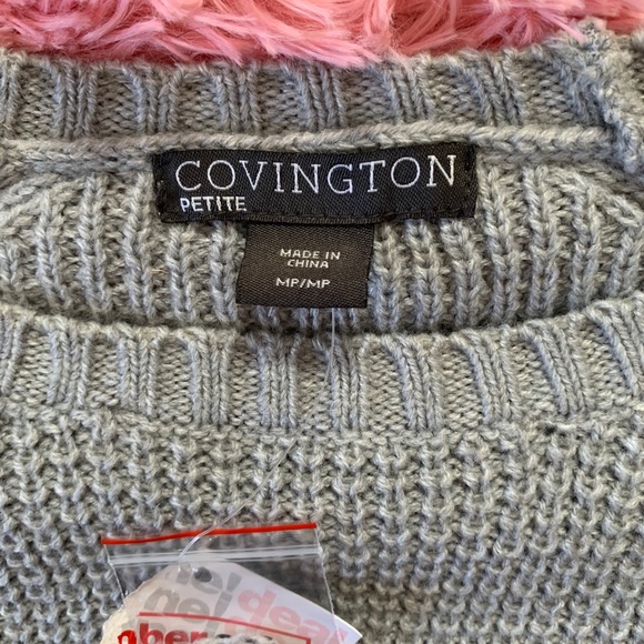 Covington petite cropped top gray sweater size MP - Picture 5 of 5